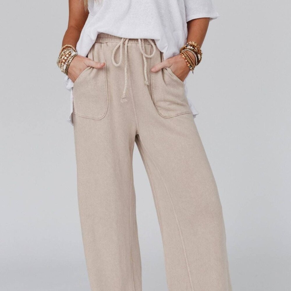 NEW! THREE BIRD NEST Relaxing Robin Wide Leg Pant Color New Taupe Size XL - Picture 3 of 4